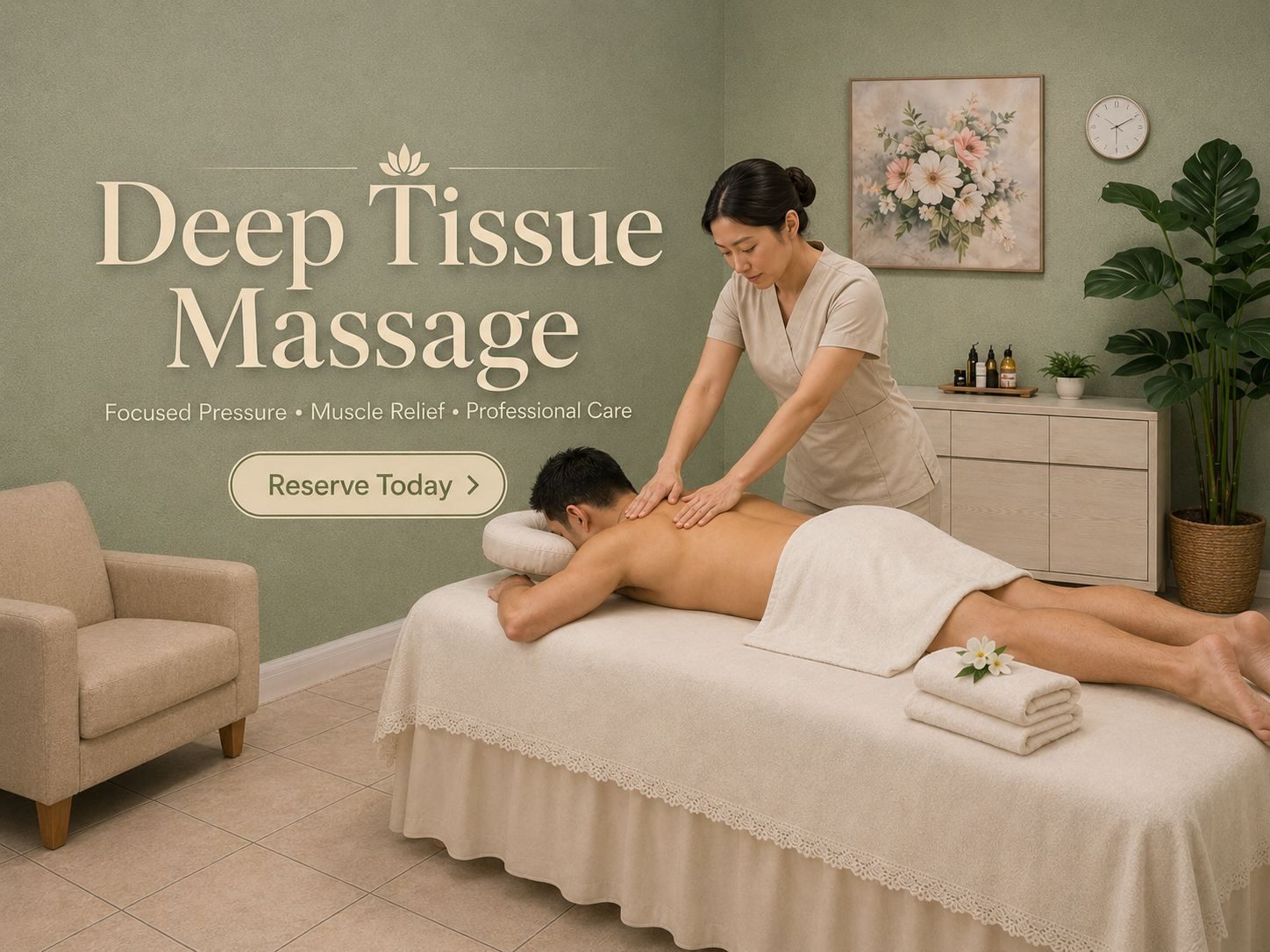 Clean private massage room atmosphere at Blue Bay SPA in Winter Park FL