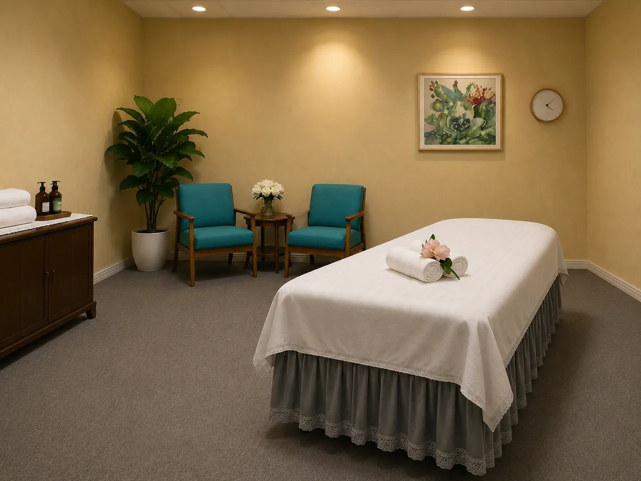 Comfortable, private massage room at Blue Bay Massage Spa near Eatonville, FL