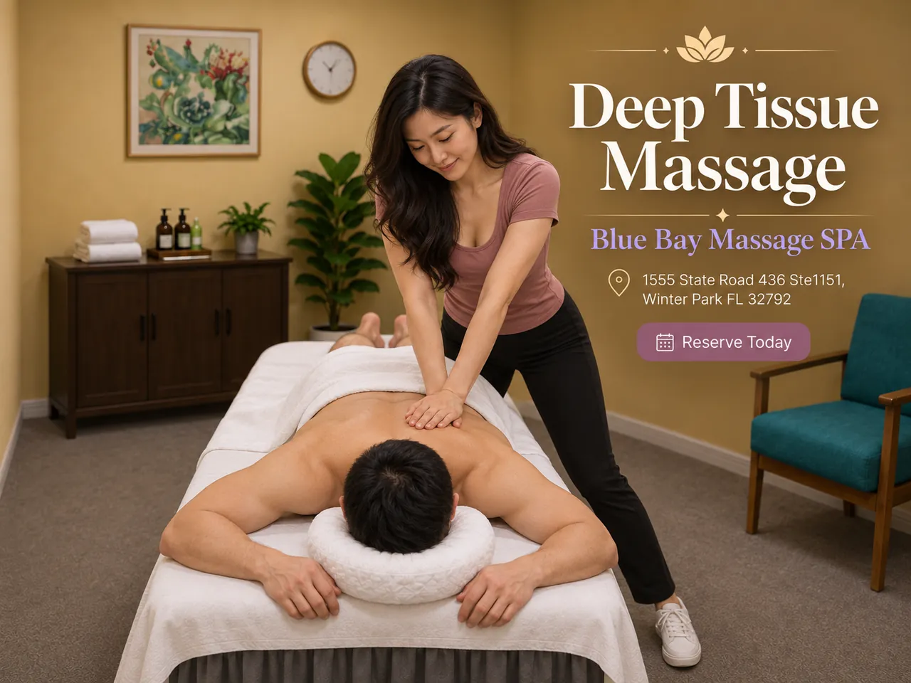 Deep Tissue Massage in Winter Park, FL at Blue Bay Massage Spa