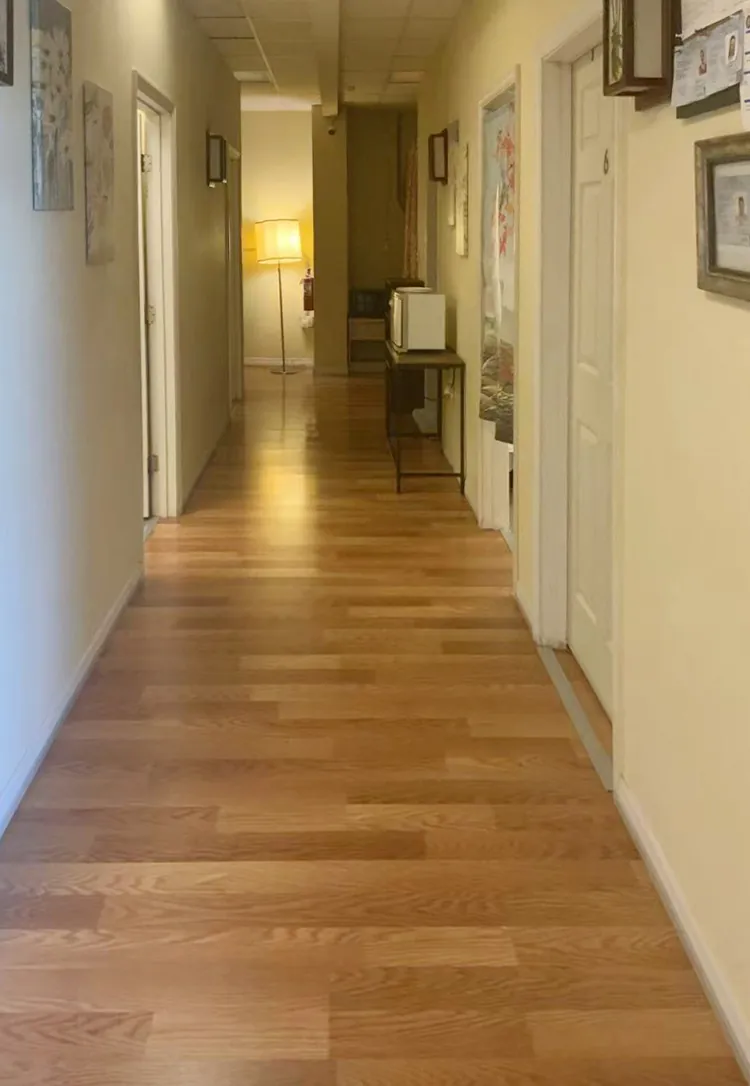 Hallway to the private rooms at Blue Bay Massage Spa in Winter Park, FL