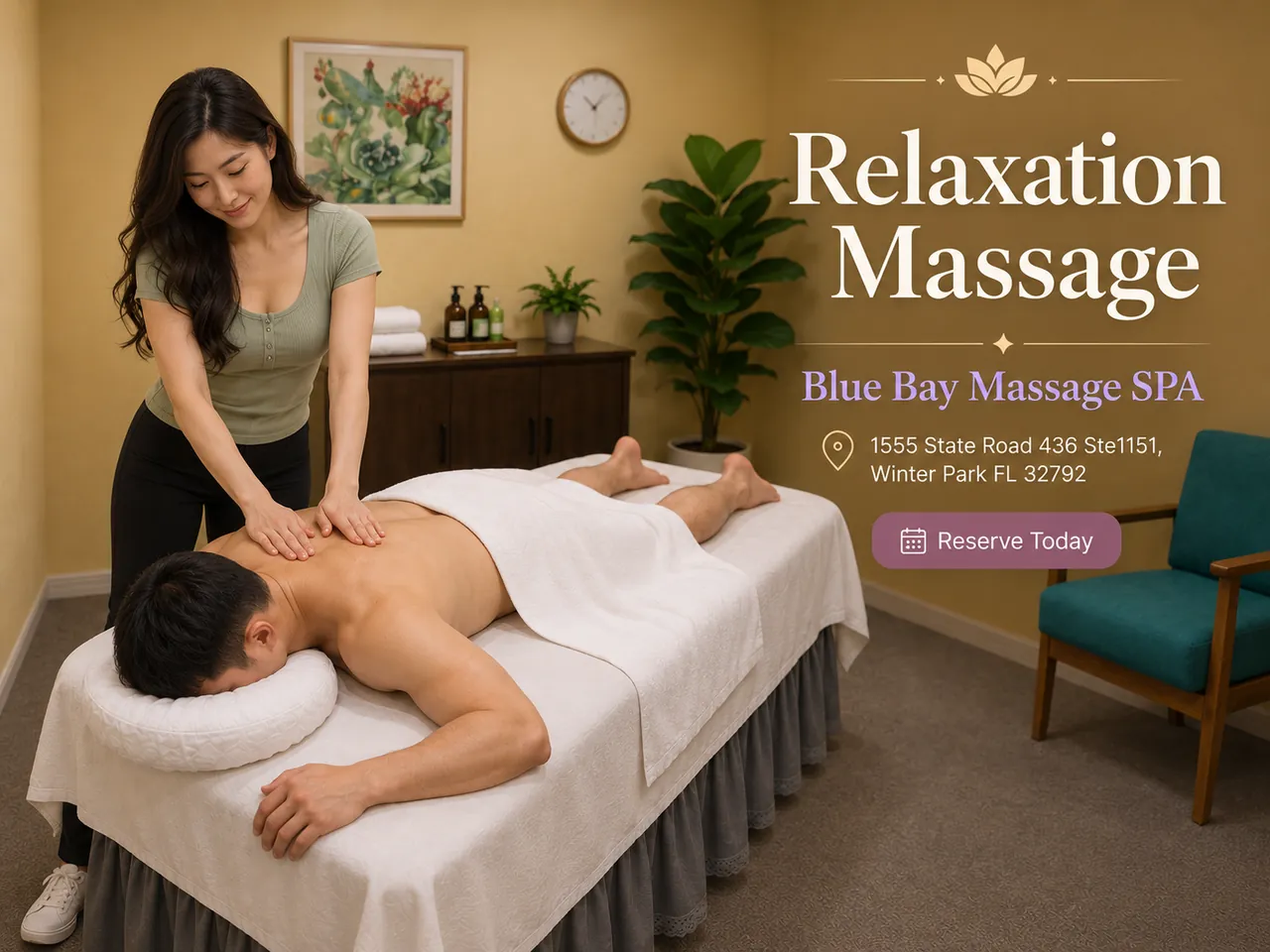 Relaxation Massage in Winter Park, FL at Blue Bay Massage Spa