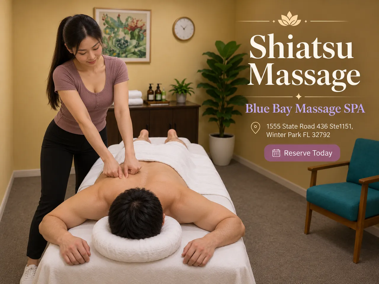 Shiatsu Massage in Winter Park, FL at Blue Bay Massage Spa