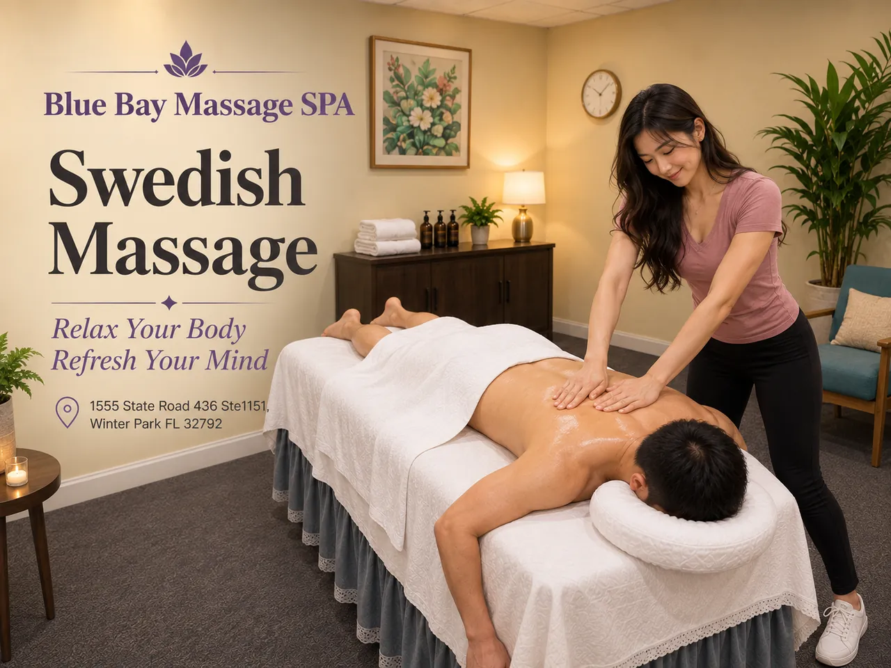Swedish Massage in Winter Park, FL at Blue Bay Massage Spa